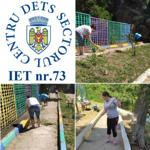 Acțiunile de salubrizare a teritoriului aferent și adiacent Grădiniței nr.73 sunt în plină desfășurare